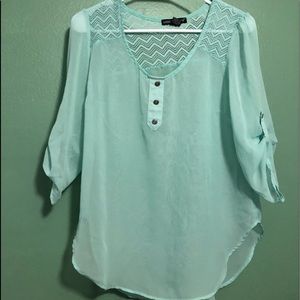Teal Polyester Blouse